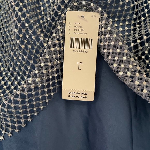 NWT Anthropologie DOLAN Mesh Slip Twofer Midi Dress in Ice Blue - Picture 9 of 15